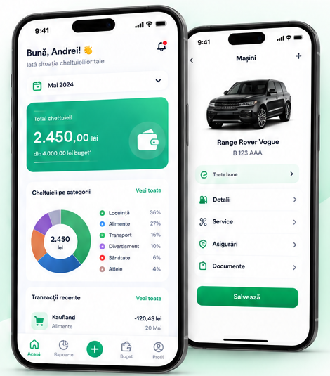 MyExpenses pe telefon - buget și administrare mașină